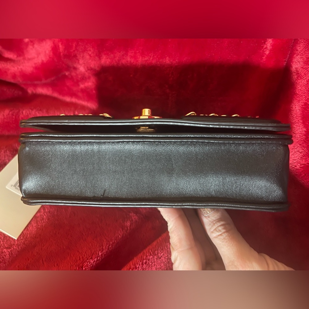 Valentino Orlandi Black Gold Chain Accent Purse - Picture 3 of 9